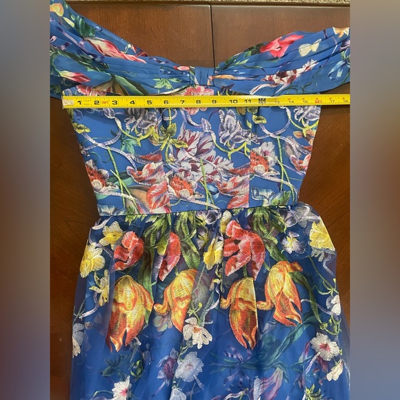 Marchesa Notte Embroidered Strapless Tulle Cocktail Dress Size 6 - Picture 6 of 10